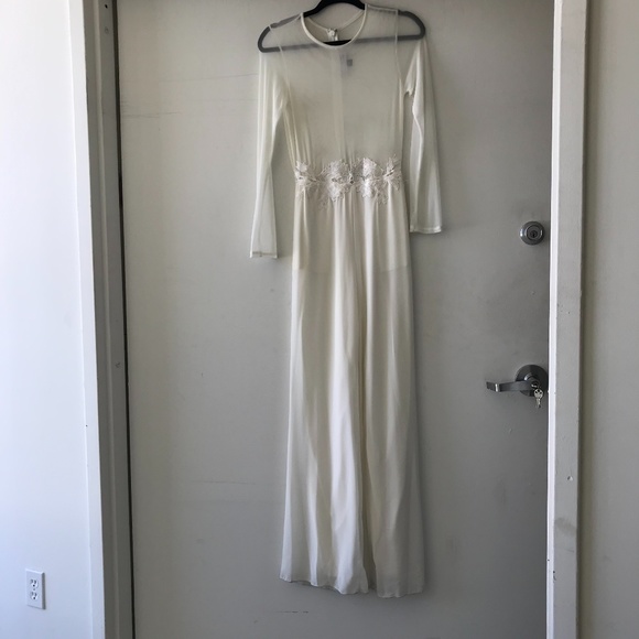White sleeve jumpsuit